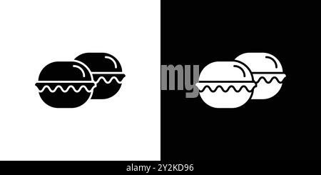 macarons icon linear logo mark set collection in black and white for web Stock Vector