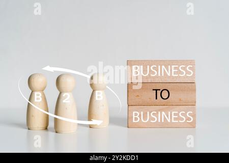 B2B Market concept. Businessman show B2B, Business to business ecommerce, digital marketing, online shopping, development technology, supply chain. B2 Stock Photo