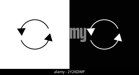 Synchronization icon linear logo mark set collection in black and white for web Stock Vector
