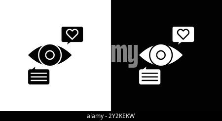 Viewable Impression icon linear logo mark set collection in black and white for web Stock Vector