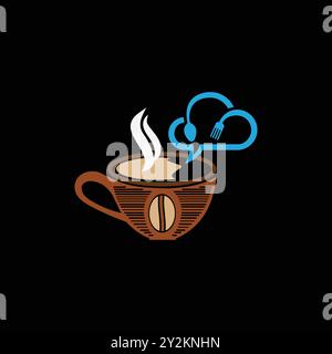 Coffee Lover Logo Design  for coffee Shop restaurant Stock Vector