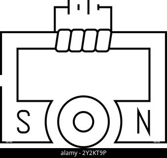 ac generator electrical engineer line icon vector. ac generator ...