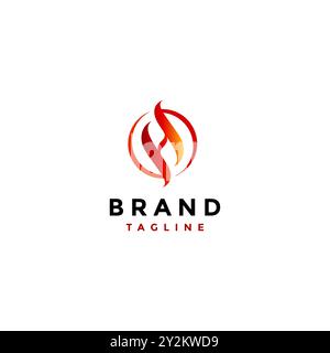 Spinning Initial Letter H Logo Design. Fire Symbol Shaped Initial Letter H Logo Design. Stock Vector