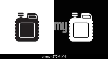 canister of motor oil icon Black line art vector in black and white outline set collection sign Stock Vector