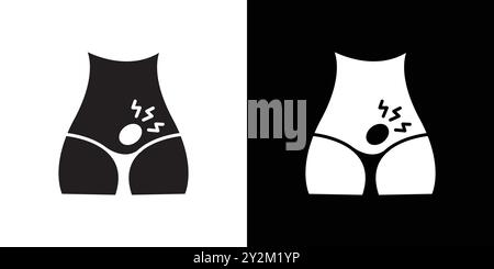 Hernia icon Black line art vector in black and white outline set collection sign Stock Vector