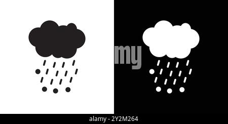 Hail icon Black line art vector in black and white outline set collection sign Stock Vector