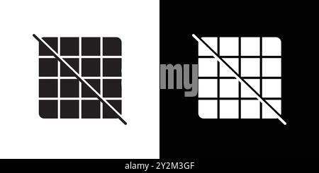 Off the Grid icon Black line art vector in black and white outline set collection sign Stock Vector