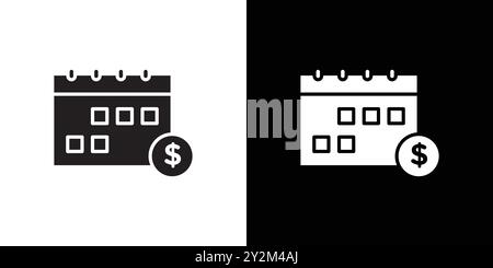 Payday icon Black line art vector in black and white outline set collection sign Stock Vector