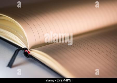 Open lined notebook. Paper texture background. Stock Photo