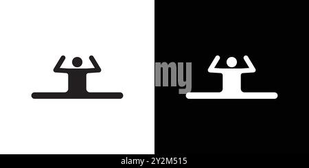 Split legs exercise icon Black line art vector in black and white outline set collection sign Stock Vector