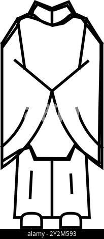 shinto priest robe shintoism line icon vector illustration Stock Vector ...
