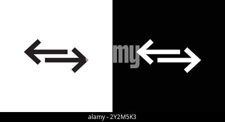 Swap icon Black line art vector in black and white outline set collection sign Stock Vector