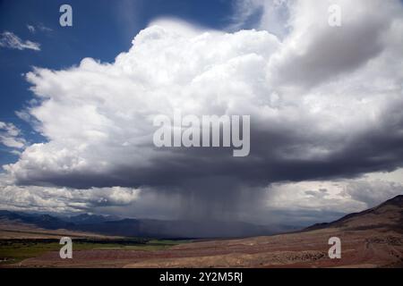Thunderhead and rainstorm, southwest Montana, USA. Stock Photo