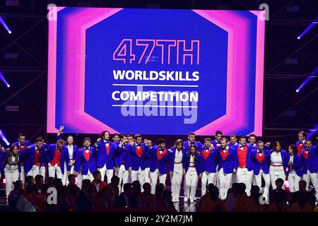 Lyon, France. 10th Sep, 2024. The opening ceremony of the 47th WorldSkills Competition takes place in Lyon, France, on September 10, 2024, at the LDLC Arena. (Photo by Romain Doucelin/NurPhoto) Credit: NurPhoto SRL/Alamy Live News Stock Photo