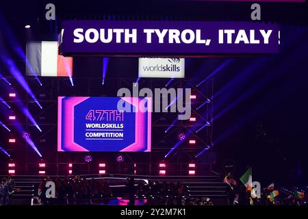 Lyon, France. 10th Sep, 2024. The opening ceremony of the 47th WorldSkills Competition takes place in Lyon, France, on September 10, 2024, at the LDLC Arena. (Photo by Romain Doucelin/NurPhoto) Credit: NurPhoto SRL/Alamy Live News Stock Photo