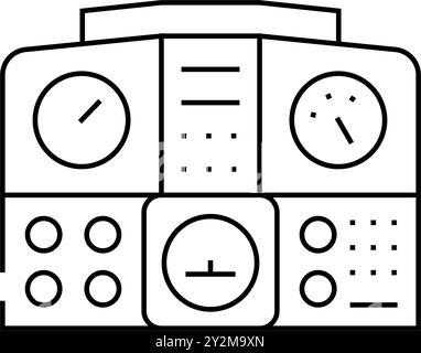 instrument panel aircraft line icon vector illustration Stock Vector ...