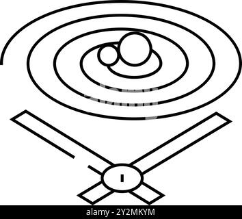 gravity waves space exploration line icon vector illustration Stock ...