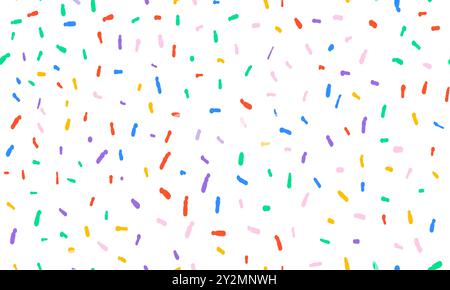 Colorful small dash seamless pattern on white background. Stock Vector