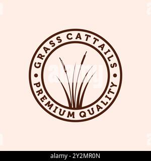 Cattail or Reed Logo Vector Illustration Design. Simple Modern Minimalist Cattail Logo Design. Creative Cattail Illustration Logo Concept Stock Vector