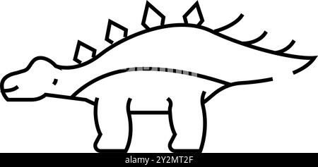 kentrosaurus dinosaur animal line icon vector illustration Stock Vector