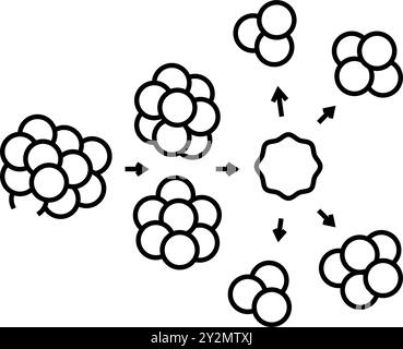 chain reaction nuclear energy line icon vector illustration Stock ...