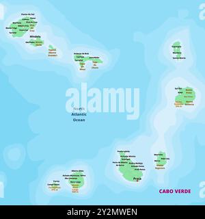 Simple political map of Cape Verde Stock Vector