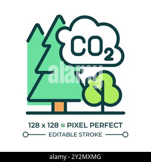 Forest carbon RGB color icon Stock Vector