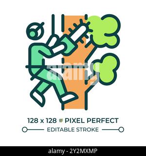 Tree trimming RGB color icon Stock Vector