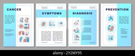 Cancer blue gradient brochure template Stock Vector
