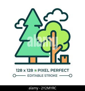 Forestry RGB color icon Stock Vector