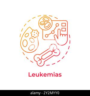 Leukemia red gradient concept icon Stock Vector