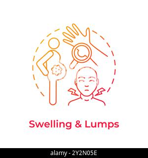Swelling and lumps red gradient concept icon Stock Vector