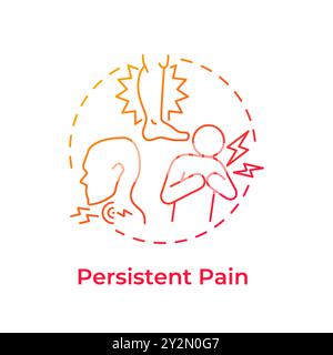 Persistent pain red gradient concept icon Stock Vector