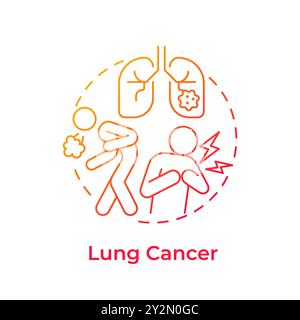 Lung cancer red gradient concept icon Stock Vector