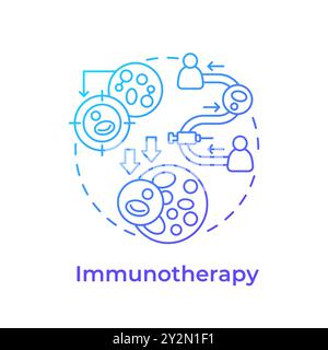 Immunotherapy blue gradient concept icon Stock Vector