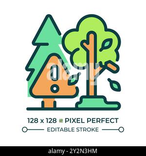 Tree risk RGB color icon Stock Vector