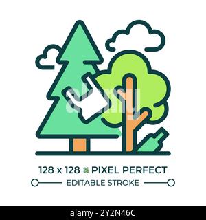 Forest pollution RGB color icon Stock Vector