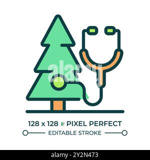 Tree health care RGB color icon Stock Vector