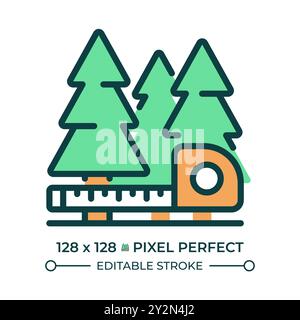 Forest measurement RGB color icon Stock Vector