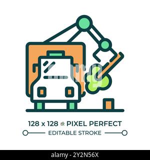 Debris hauling RGB color icon Stock Vector