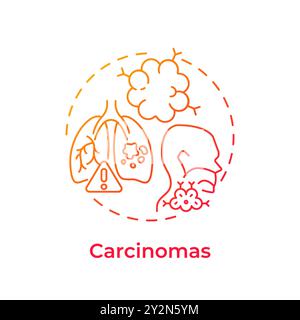Carcinoma red gradient concept icon Stock Vector