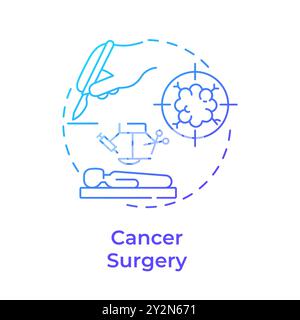 Cancer surgery blue gradient concept icon Stock Vector