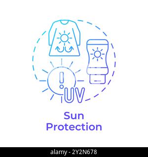 Sun protection blue gradient concept icon Stock Vector