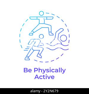 Physical activity blue gradient concept icon Stock Vector