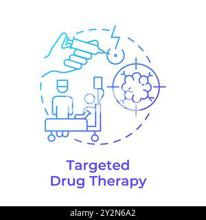 Targeted drug therapy blue gradient concept icon Stock Vector
