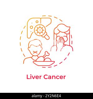 Liver cancer red gradient concept icon Stock Vector