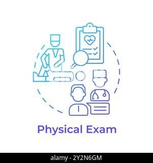 Physical exam blue gradient concept icon Stock Vector