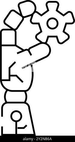 hold robot hand gesture line icon vector illustration Stock Vector ...