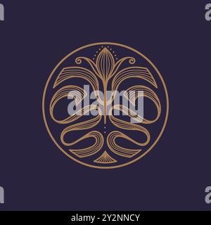 Abstract flower outlines vector design. Cosmetics, Spa, Beauty salon Decoration Boutique vector symbol, Vector illustration, Graphic Design Editable D Stock Vector