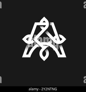 business letter A knots style symbol. letter mark with the intricate beauty of a knot Stock Vector